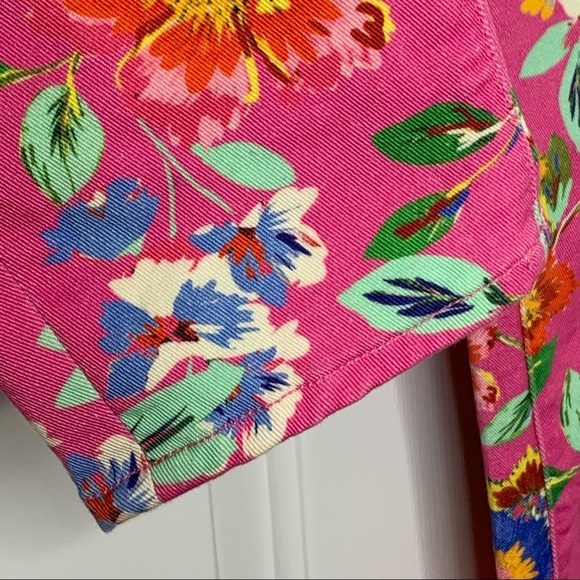 Kate Spade 30 Broome Street Floral Pink Capri Pants - Picture 8 of 11